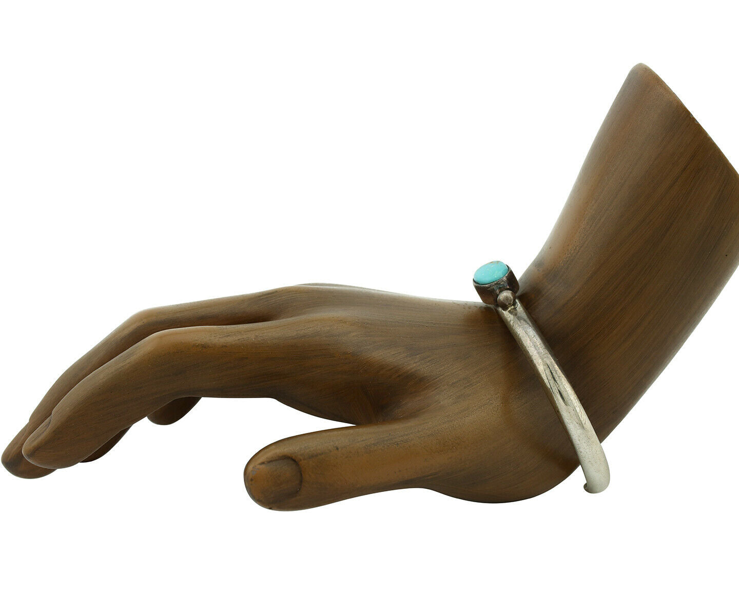 Navajo Bracelet .925 Silver Blue Turquoise Native American Artist C.80's