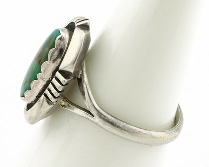 Navajo Ring .925 Silver Kingman Turquoise Handmade Native American Artist C.80's
