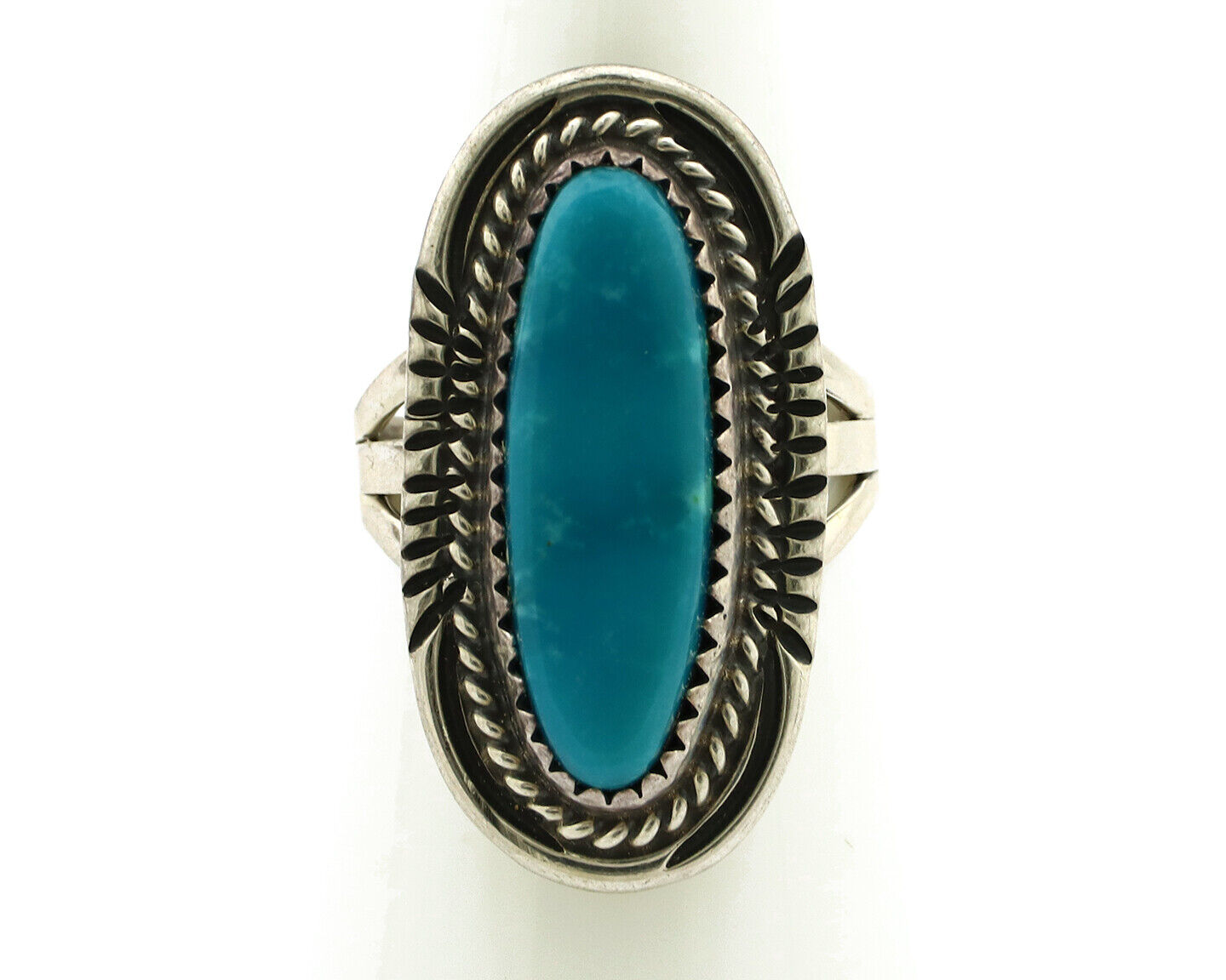 Navajo Ring 925 Silver Turquoise Mountain Artist Signed M Begay C.80's