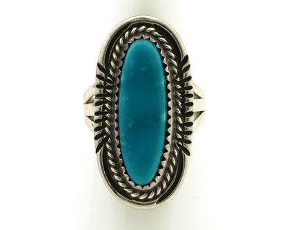 Navajo Ring 925 Silver Turquoise Mountain Artist Signed M Begay C.80's