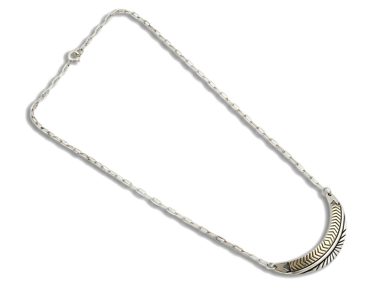 Women's Navajo Necklace .925 Silver & 14k Solid Gold Signed MM Rogers HMY