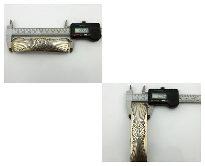 Women's Navajo Hair Clip Barrette .925 Silver Hand Stamped Artist C Montoya C80s