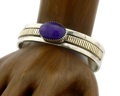Women's Navajo William Denetdale Bracelet .925 Silver & 14k Gold C.1980's