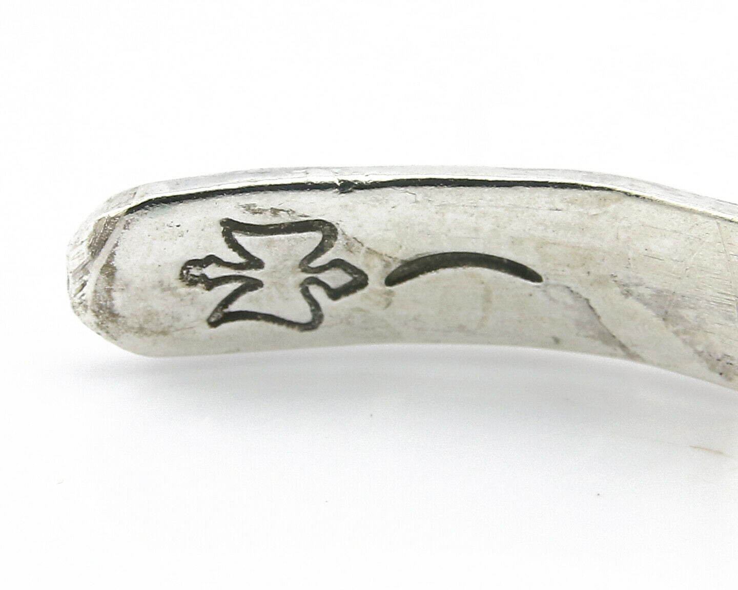 Navajo Bracelet .925 Silver Hand Stamped Arrow Head Artist I Montoya C.80's