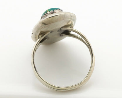 Navajo Ring .925 Silver Natural Blue Turquoise Native American Artist C.1980's