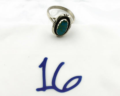 Navajo Ring .925 Silver Blue Gem Turquoise Handmade Native American Artist C80s