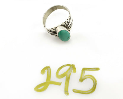 Navajo Ring .925 Silver Kingman Turquoise Artist Signed Apache C.80's
