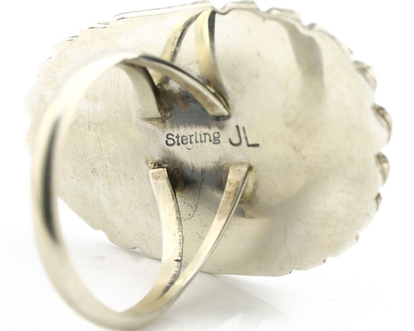 Navajo Ring 925 Silver Mountain Artist Signed JL C.80's