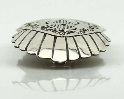 Navajo Hair Clip Barrette .925 Silver Hand Stamped Artist Signed C Montoya C80s