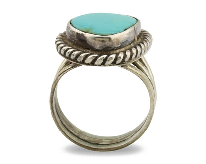 Navajo Ring .925 Silver Blue Turquoise Native American Artist C.1980's