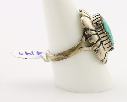 Navajo Ring 925 Silver Natural Blue Turquoise Artist Signed M Montoya C.80's