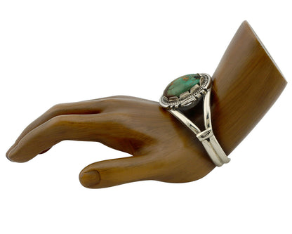 Navajo Bracelet .925 Silver Royston Turquoise Signed Apache Manufacturing C.80's