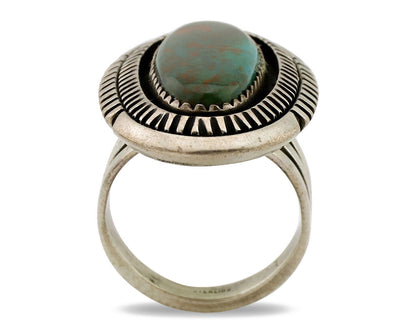Navajo Ring .925 Silver Nevada Turquoise Native American Artist C.1980's