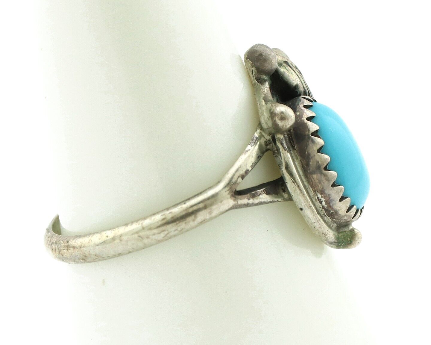 Navajo Ring .925 Silver Natural Blue Mined Southwest Turquoise Native Artist C80