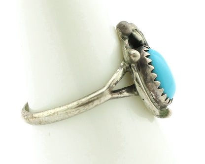 Navajo Ring .925 Silver Natural Blue Mined Southwest Turquoise Native Artist C80