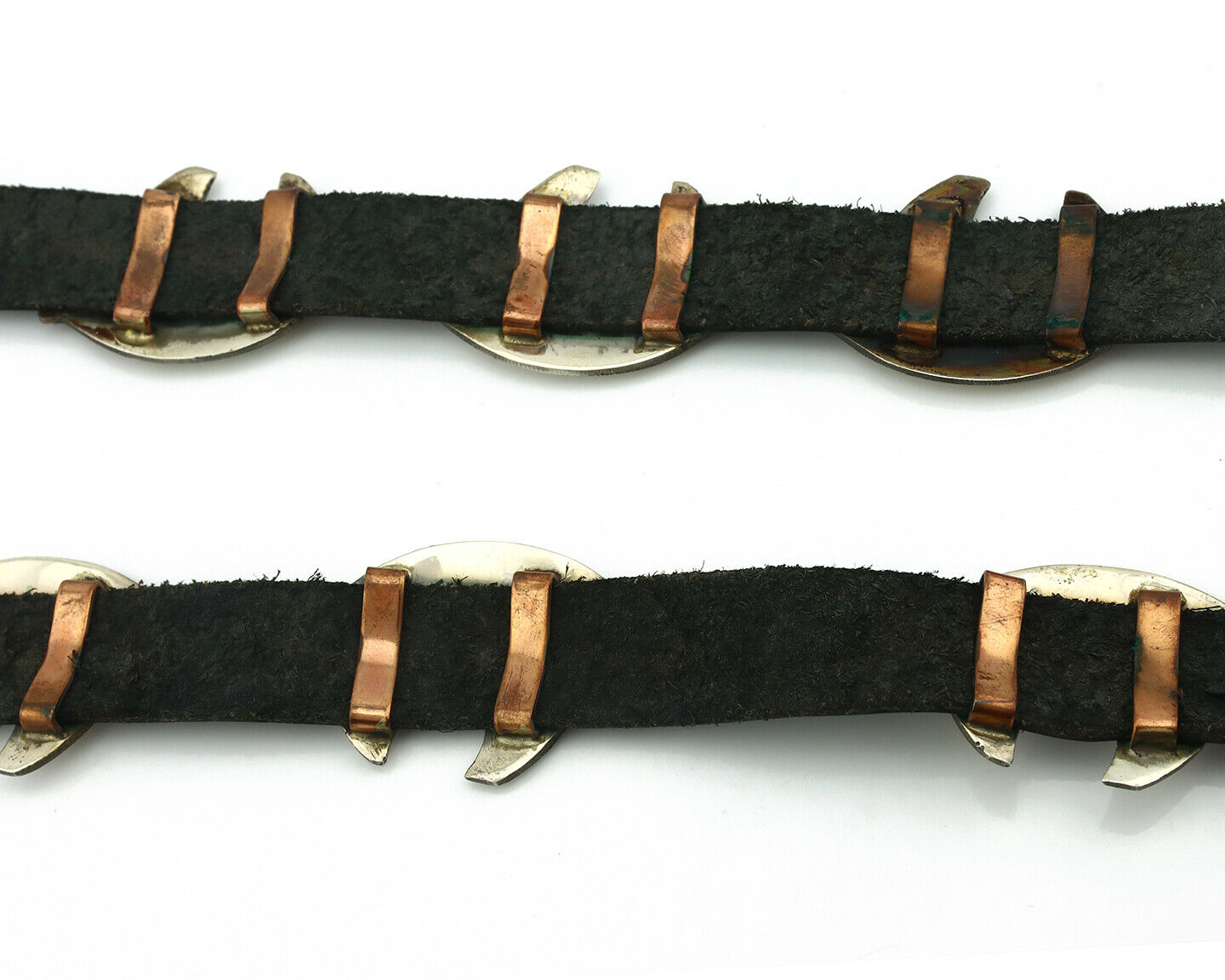 Navajo Concho Belt .925 Silver Arrow Bear Handmade Signed BK C.80's