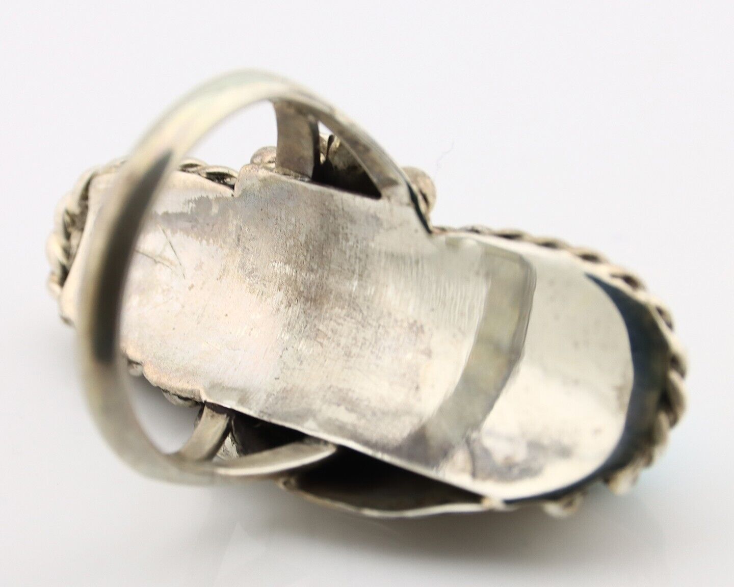 Navajo Handmade Ring 925 Silver Natural Blue Turquoise Native American C.80's