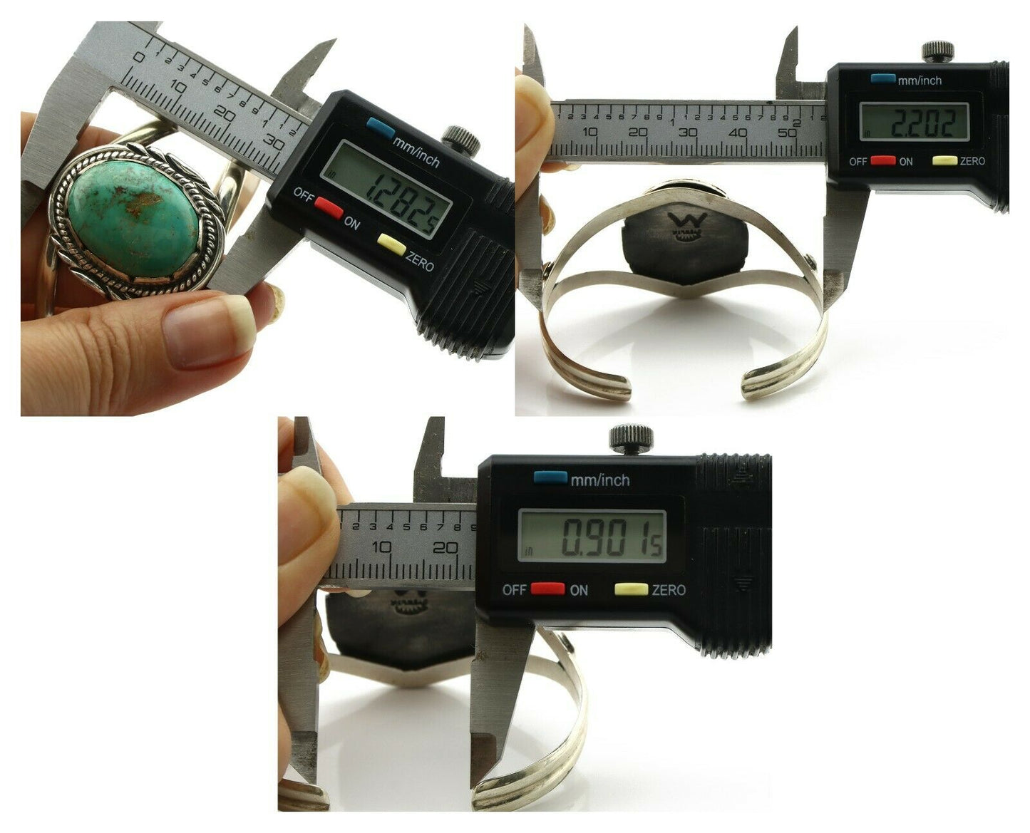 Navajo Bracelet .925 Silver Southwest Turquoise Signed Apache Manufacturing C80s