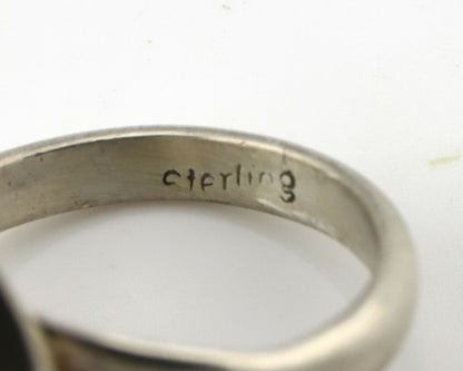 Navajo Ring .925 Silver Kingman Turquoise Handmade Native American Artist C.80's