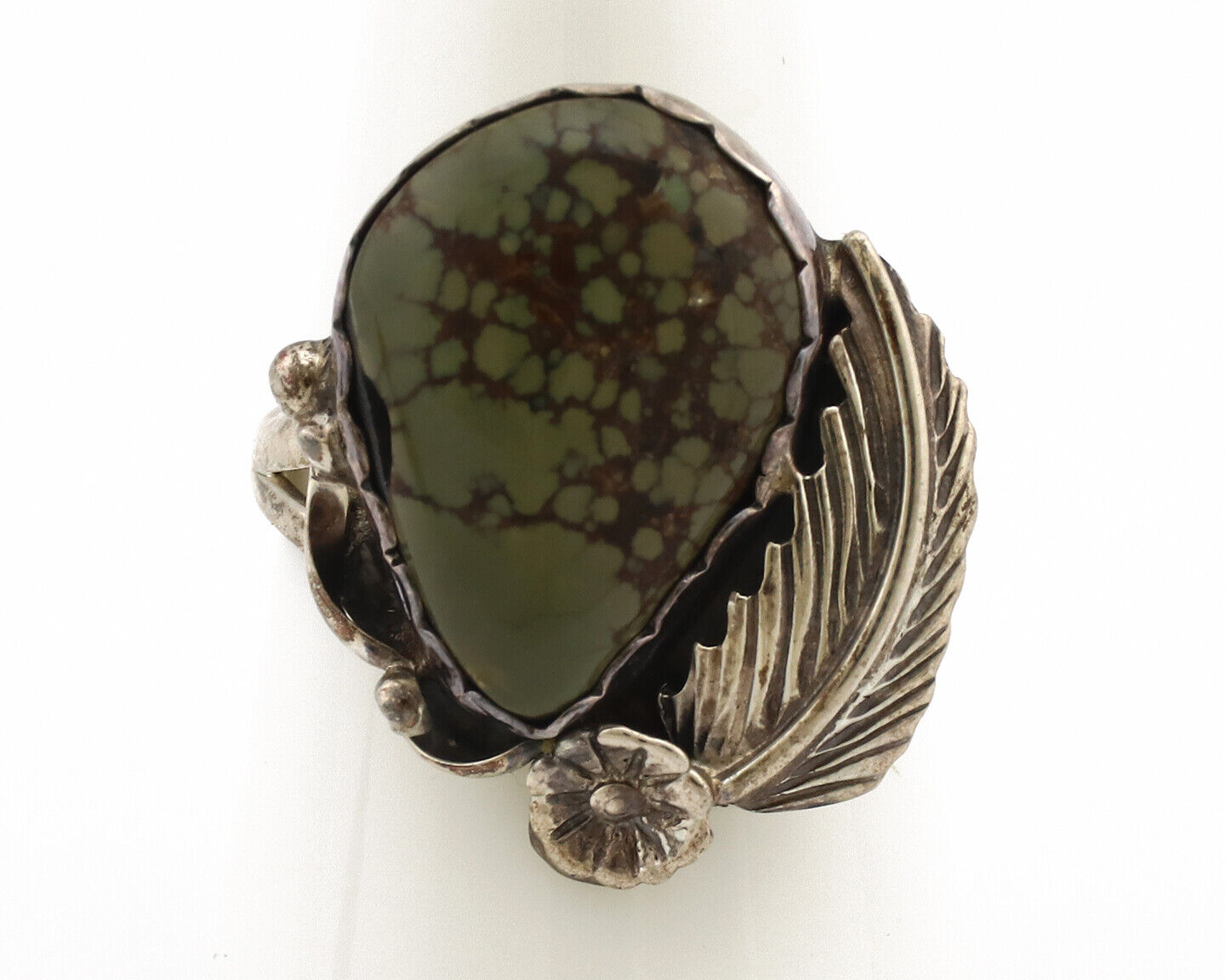 Navajo Ring .925 Silver Damele Turquoise Native American Artist C.1980's
