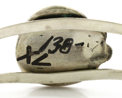 Navajo Bracelet .925 Silver Blue Spiderweb Turquoise Signed C Montoya 80's