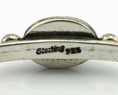 Navajo Bracelet .925 Silver Spiderweb Turquoise Native American Artist C.90's