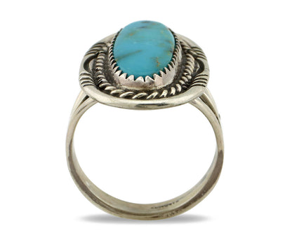 Navajo Ring 925 Silver Turquoise Mountain Artist Signed M Begay C.80's