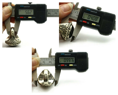 Navajo Ring .925 Silver Onyx Artist Signed Apache Manufacturing C.80's