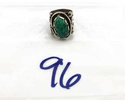 Navajo Ring .925 Silver Morenci Turquoise Native American Artist C80s