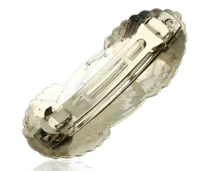 Navajo Hair Clip Barrette .925 Silver Hand Stamped Artist Signed C Montoya C80s