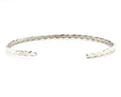 Navajo Bracelet .925 Silver Native American Artist Handmade 3.0 mm wide C.1980's