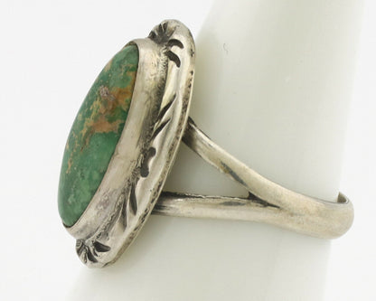 Navajo Ring .925 Silver Natural Mined Turquoise Native Artist Signed C.80's
