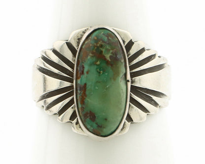 Navajo Ring .925 Silver Bisbee Turquoise Artist Signed Apache C.80's
