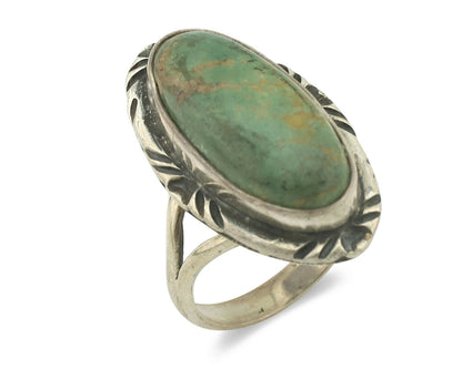 Navajo Ring .925 Silver Natural Turquoise Artist Signed Native American C.80's