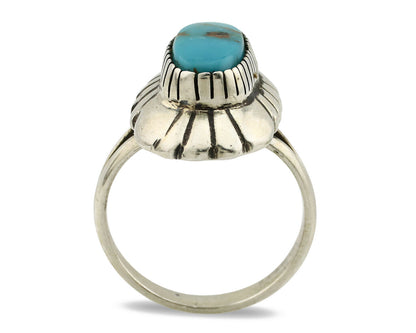Navajo Ring .925 Silver Arizona Turquoise Signed M Montoya C.80's