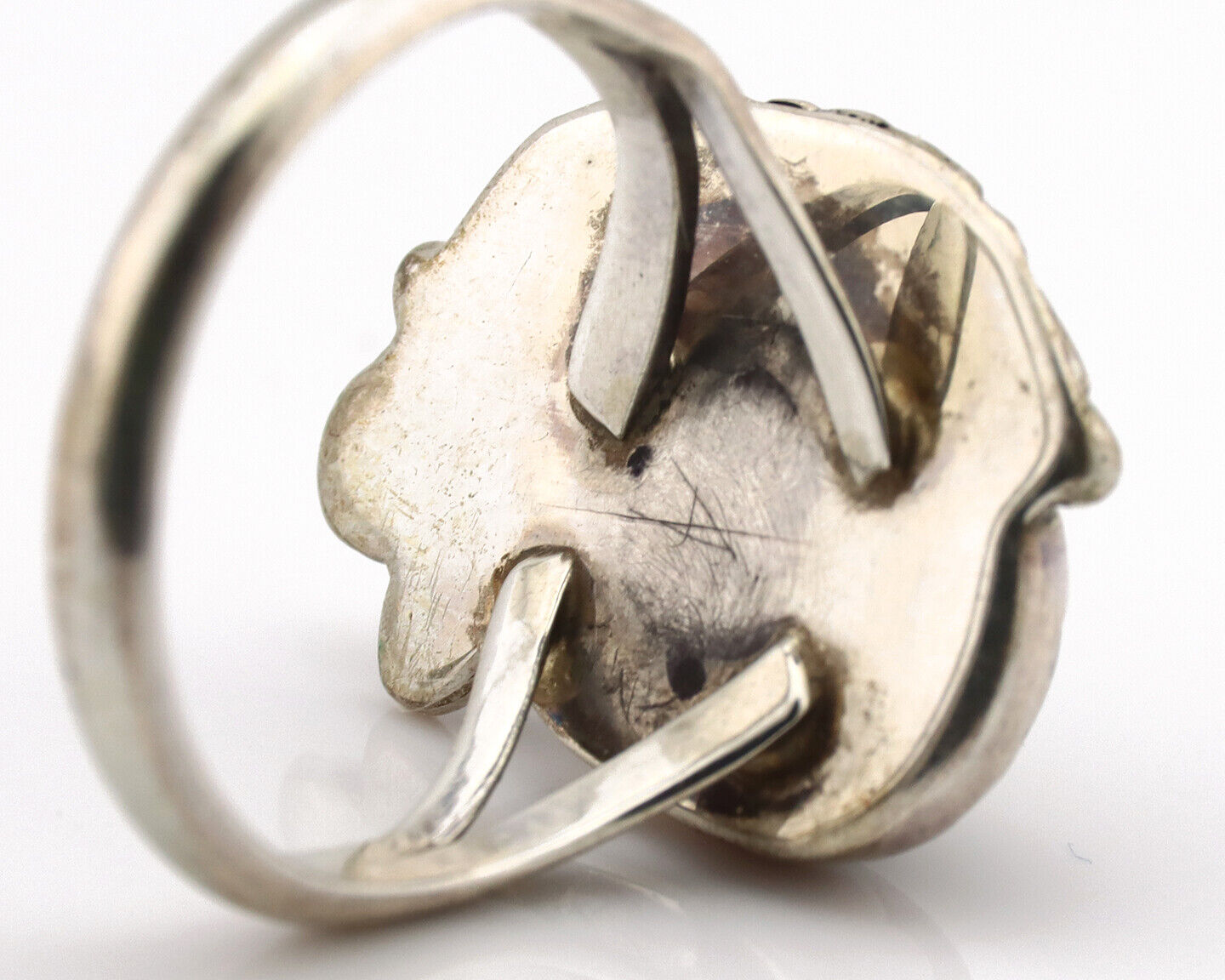 Navajo Ring .925 Silver Damele Turquoise Native American Artist C.1980's