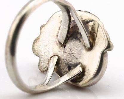 Navajo Ring .925 Silver Damele Turquoise Native American Artist C.1980's