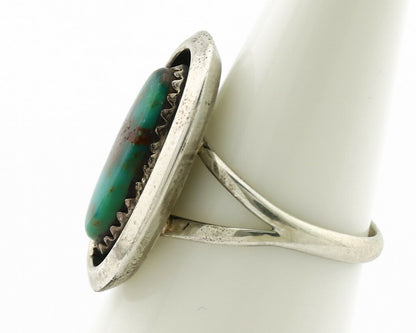 Navajo Ring .925 Silver Nevada Turquoise Native American Artist C.1980's