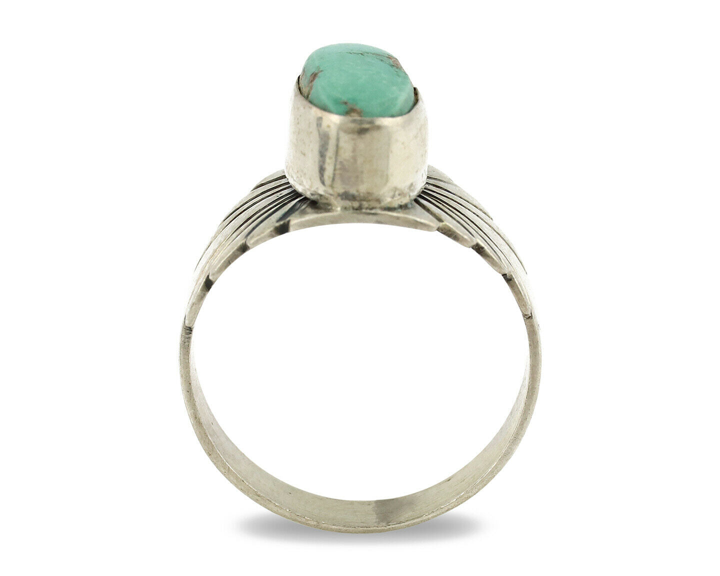 Navajo Ring .925 Silver Royston Turquoise Artist Signed Apache C.80's