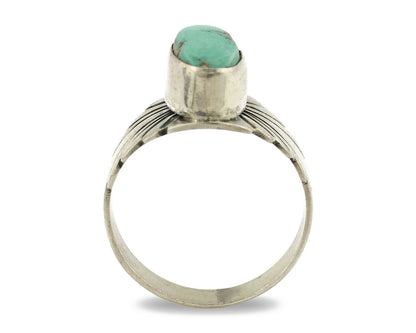Navajo Ring .925 Silver Royston Turquoise Artist Signed Apache C.80's