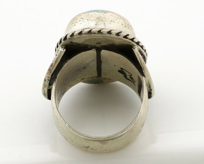 Navajo Ring .925 Silver Kingman Turquoise Artist Signed C Montoya C.80's