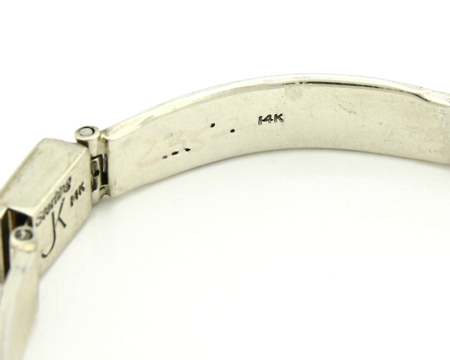 Navajo Bracelet Handmade .925 Silver & 14k SOLID Yellow Gold Signed JK C.85-92