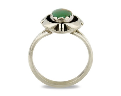 Navajo Ring .925 Silver Kingman Turquoise Handmade Native American Artist C.80's