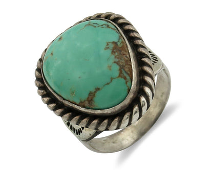 Navajo Ring .925 Silver Natural Blue Turquoise Native American Artist C.80's