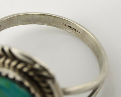 Navajo Ring .925 Silver Kingman Turquoise Artist Signed A C.1980's