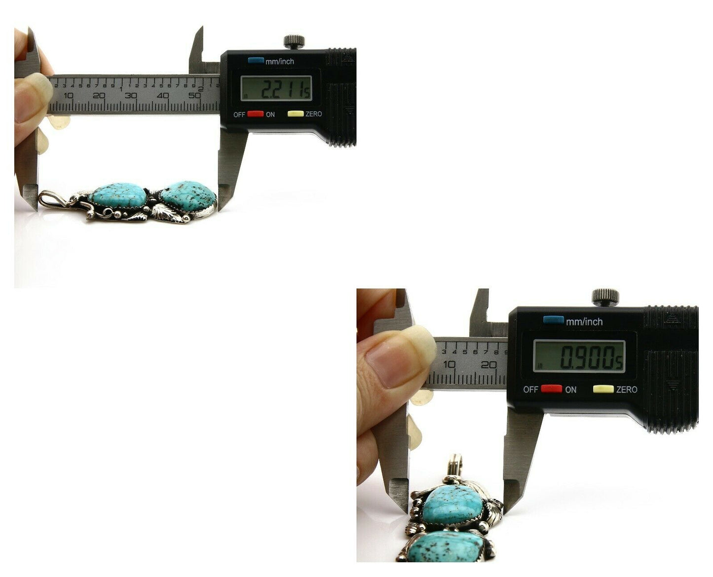 Navajo Pendant .925 Silver Kingman Turquoise Signed Artist Tom Willeto C.80's