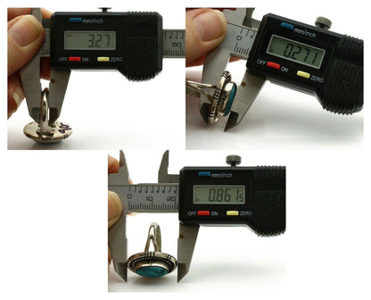 Navajo Ring .925 Silver Blue Turquoise Artist Signed B C.1980's