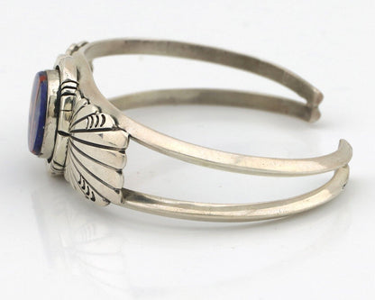 Navajo Bracelet 925 Silver Coral & Blue Turquoise Shop Signed De Chelly - L Kee