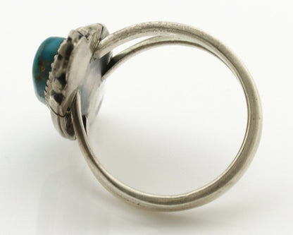 Navajo Ring .925 Silver Natural Blue Turquoise Native American Artist C.1980's