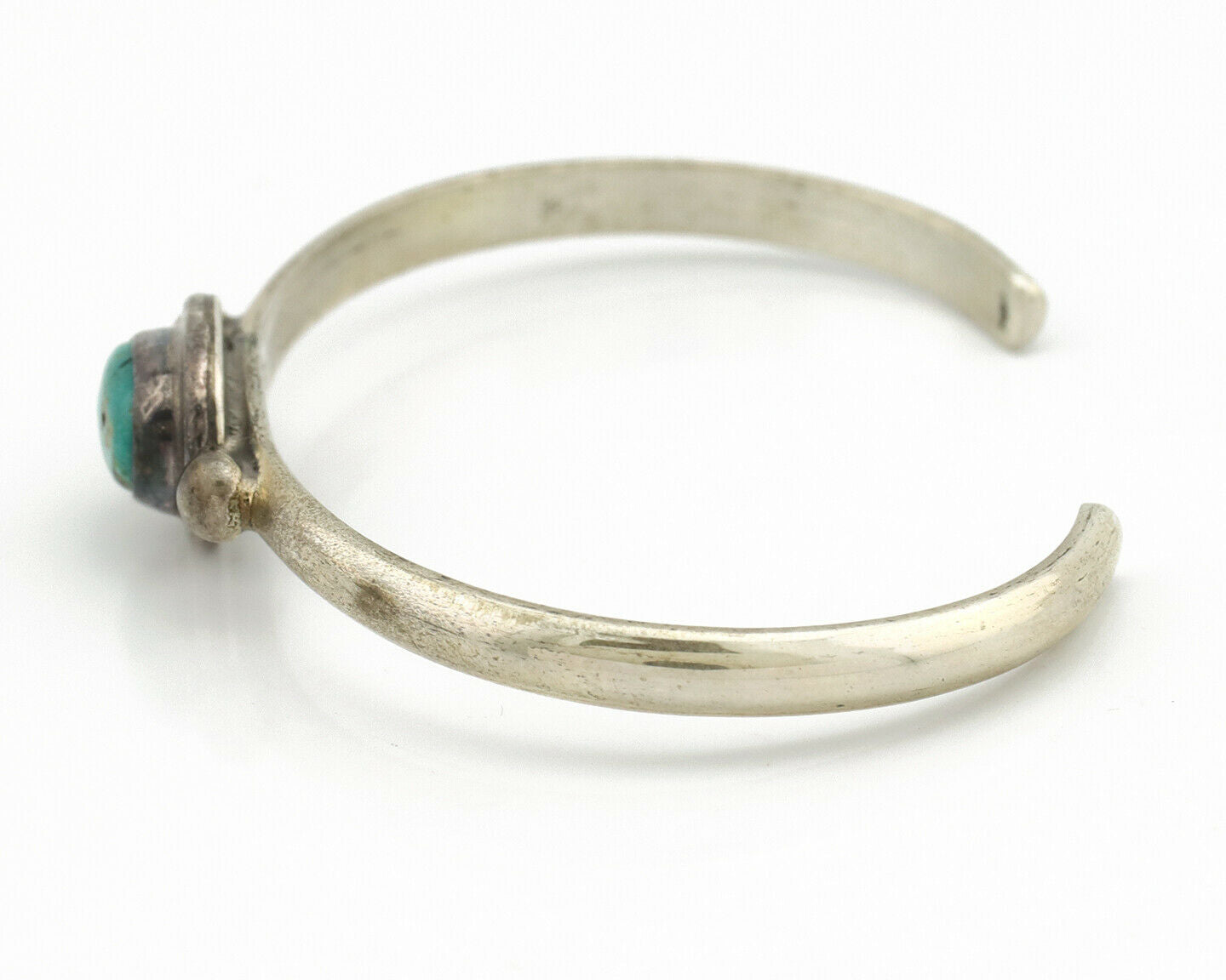 Navajo Bracelet .925 Silver Bisbee Turquoise Native American Artist C.90's